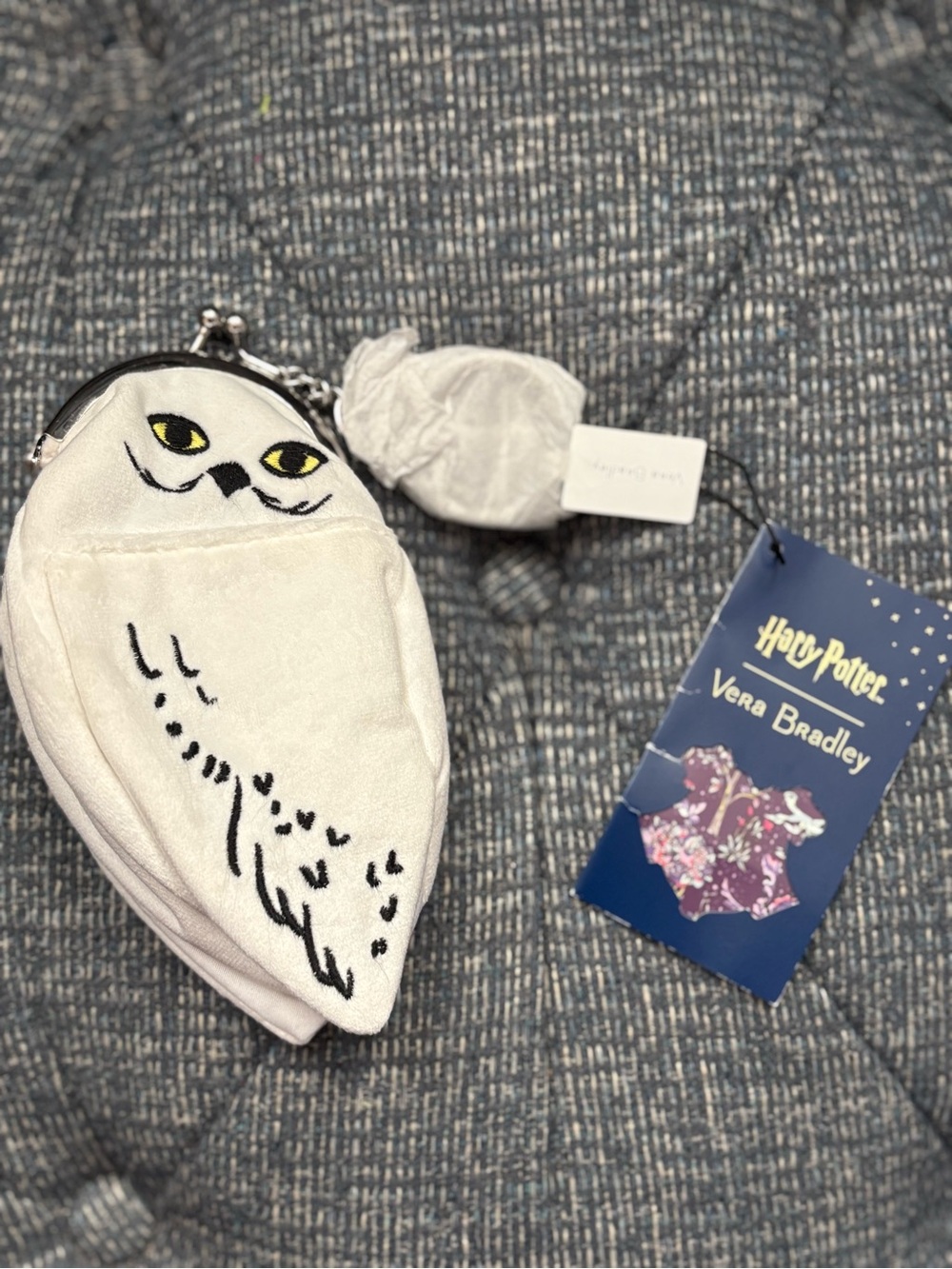 Vera Bradley x Harry Potter Hedwig Coin Pouch Key Chain NWT